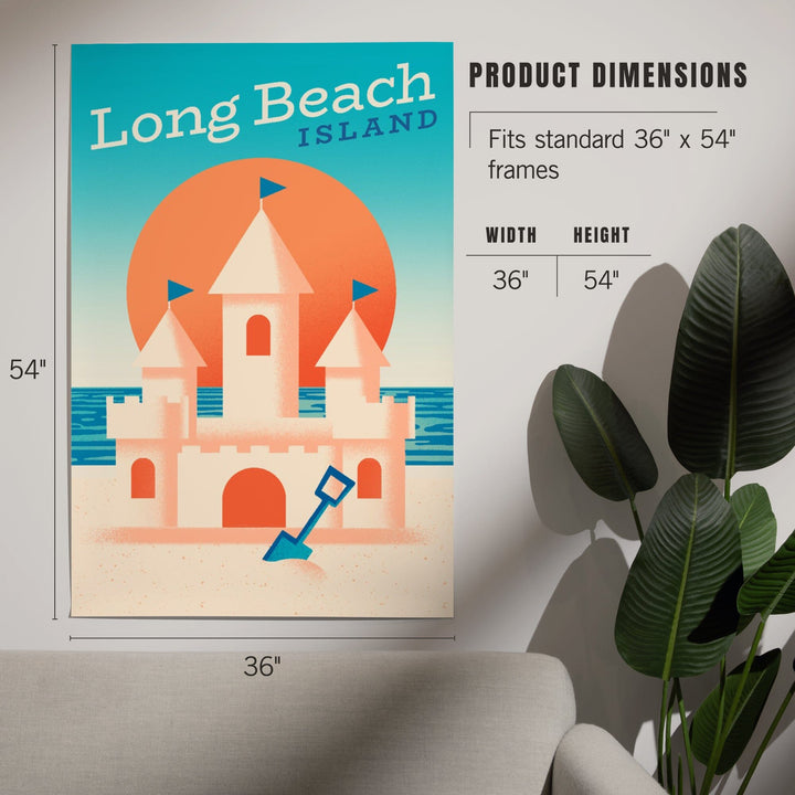 Long Beach Island, New Jersey, Sun-faded Shoreline Collection, Sand Castle on Beach, Art & Giclee Prints - Lantern Press