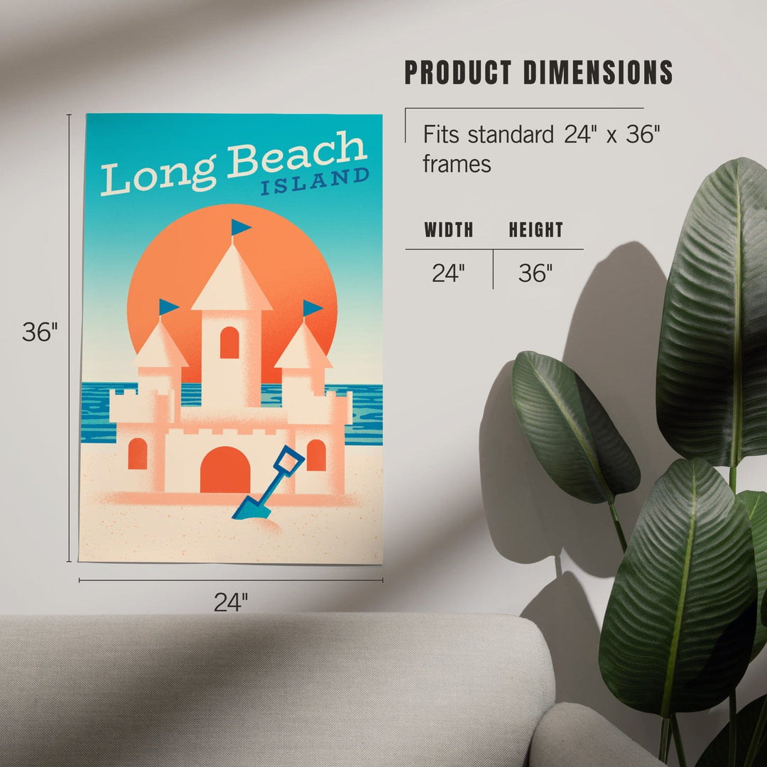 Long Beach Island, New Jersey, Sun-faded Shoreline Collection, Sand Castle on Beach, Art & Giclee Prints - Lantern Press