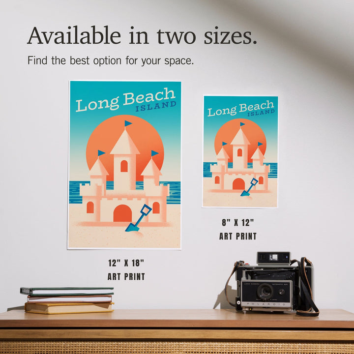 Long Beach Island, New Jersey, Sun-faded Shoreline Collection, Sand Castle on Beach, Art & Giclee Prints - Lantern Press