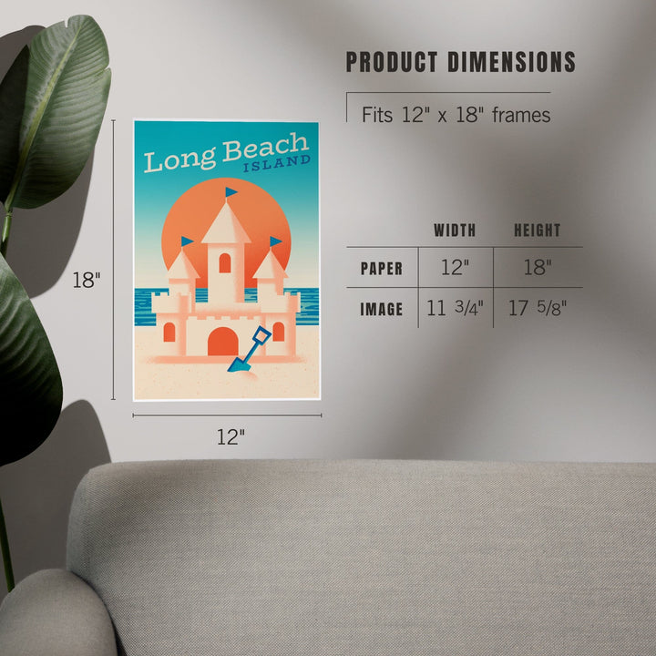 Long Beach Island, New Jersey, Sun-faded Shoreline Collection, Sand Castle on Beach, Art & Giclee Prints - Lantern Press