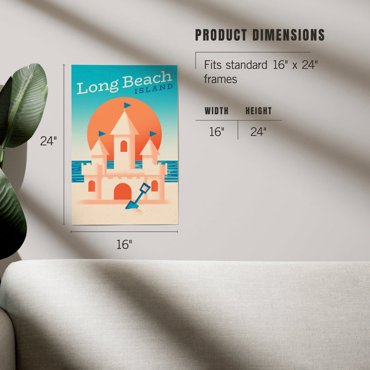 Long Beach Island, New Jersey, Sun-faded Shoreline Collection, Sand Castle on Beach, Art & Giclee Prints - Lantern Press