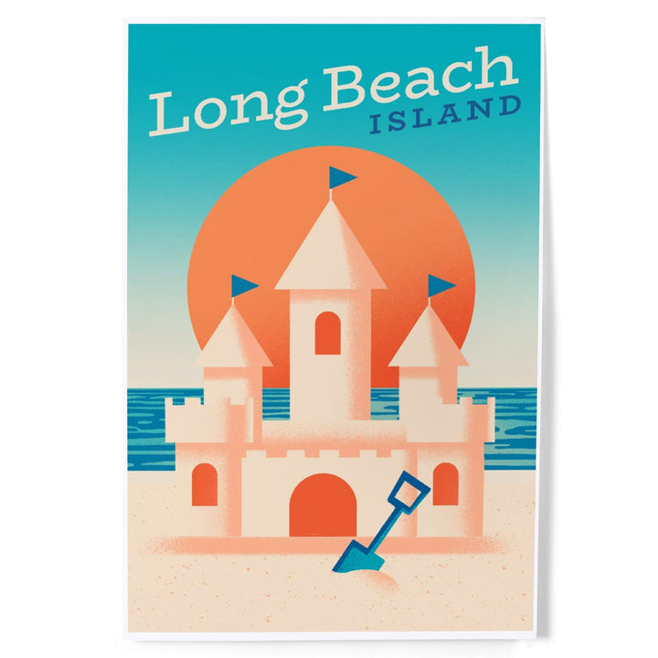 Long Beach Island, New Jersey, Sun-faded Shoreline Collection, Sand Castle on Beach, Art & Giclee Prints - Lantern Press
