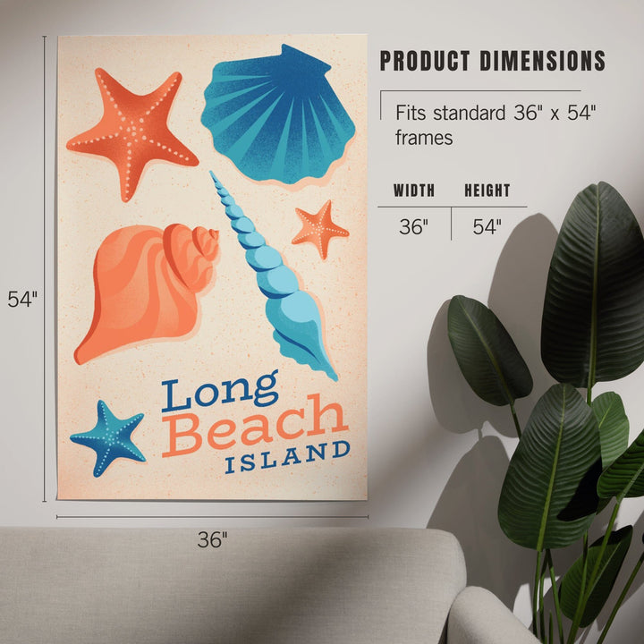 Long Beach Island, New Jersey, Sun-faded Shoreline Collection, Shells on Beach, Art & Giclee Prints - Lantern Press