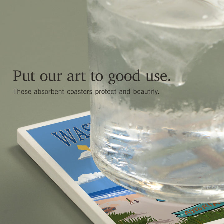 Long Beach, Washington, Washington Coast, Destination Signpost, Coasters Coasters Lantern Press