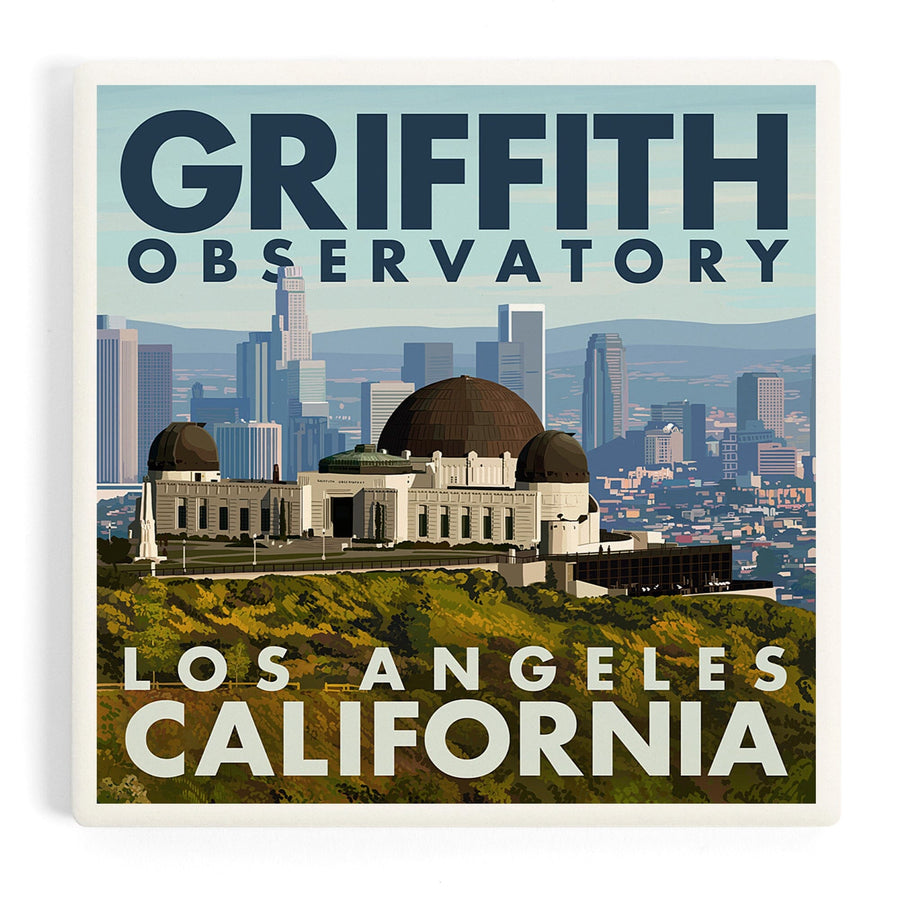 Los Angeles, California, Griffith Observatory Day Scene, Coasters Coasters Lantern Press