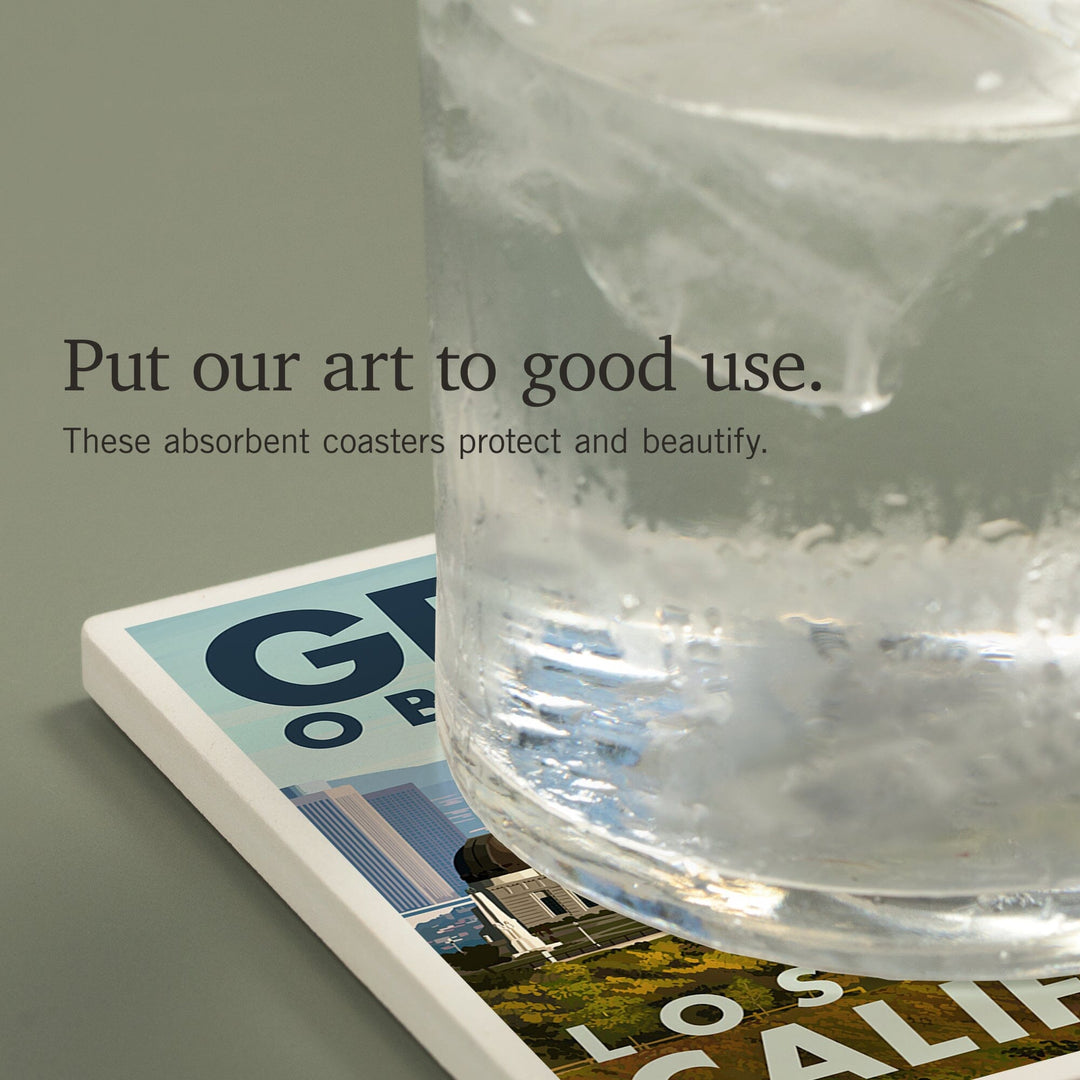 Los Angeles, California, Griffith Observatory Day Scene, Coasters Coasters Lantern Press