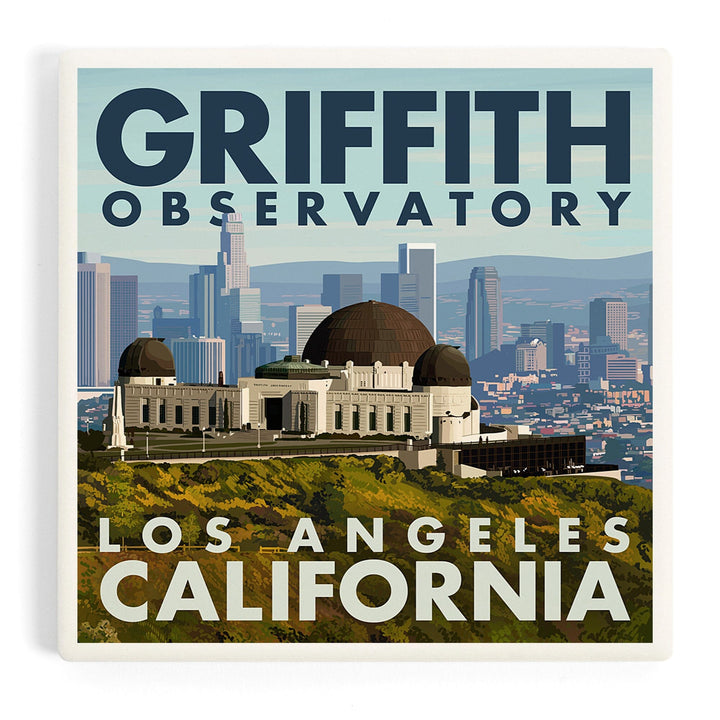 Los Angeles, California, Griffith Observatory Day Scene, Coasters Coasters Lantern Press Coaster