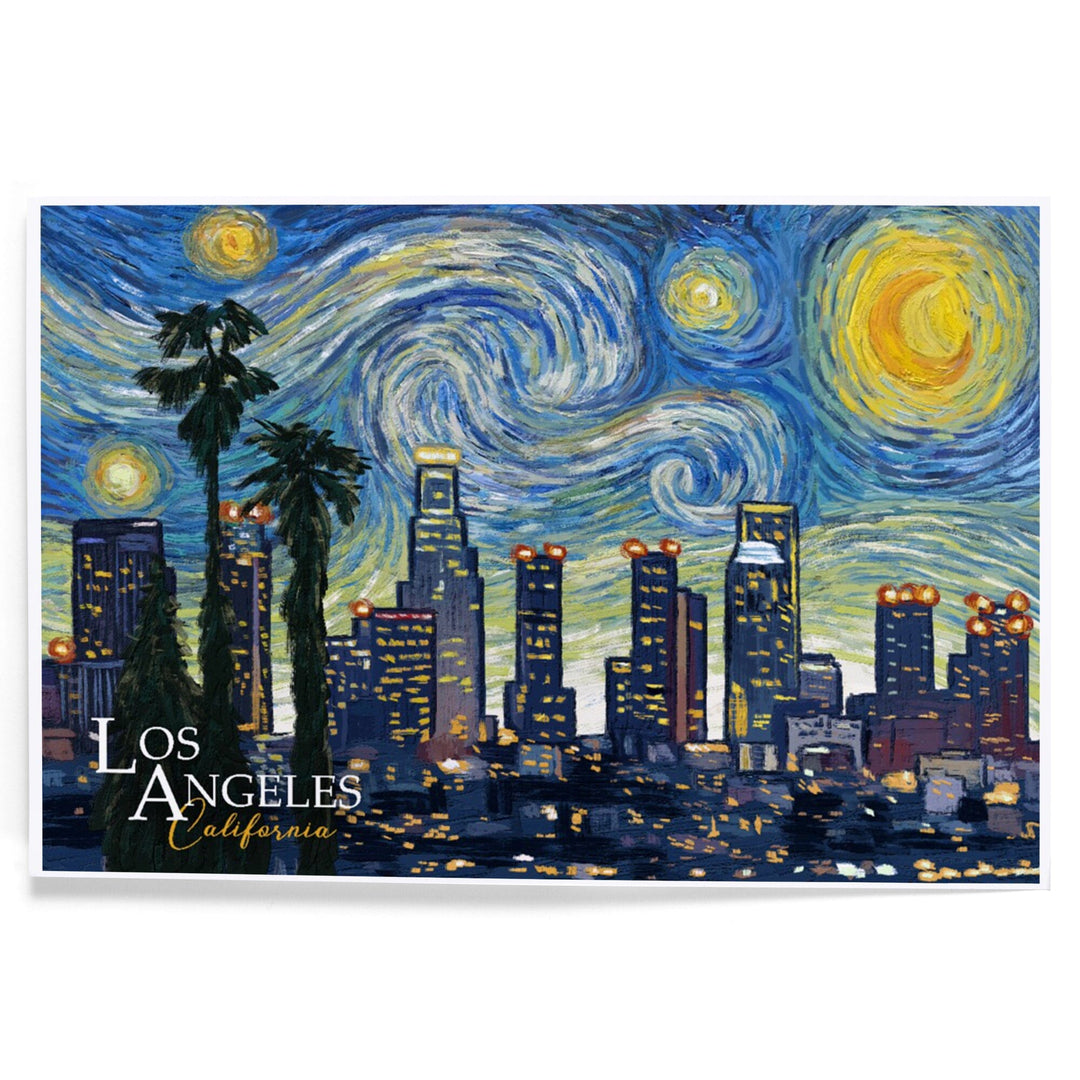 Los Angeles, California, Starry Night Series, Art & Giclee Prints Art Lantern Press 