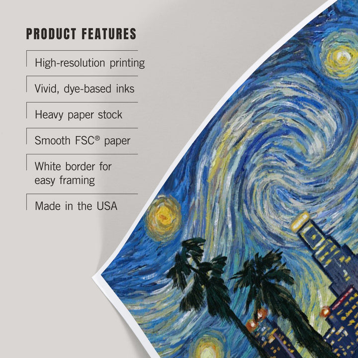 Los Angeles, California, Starry Night Series, Art & Giclee Prints - Lantern Press