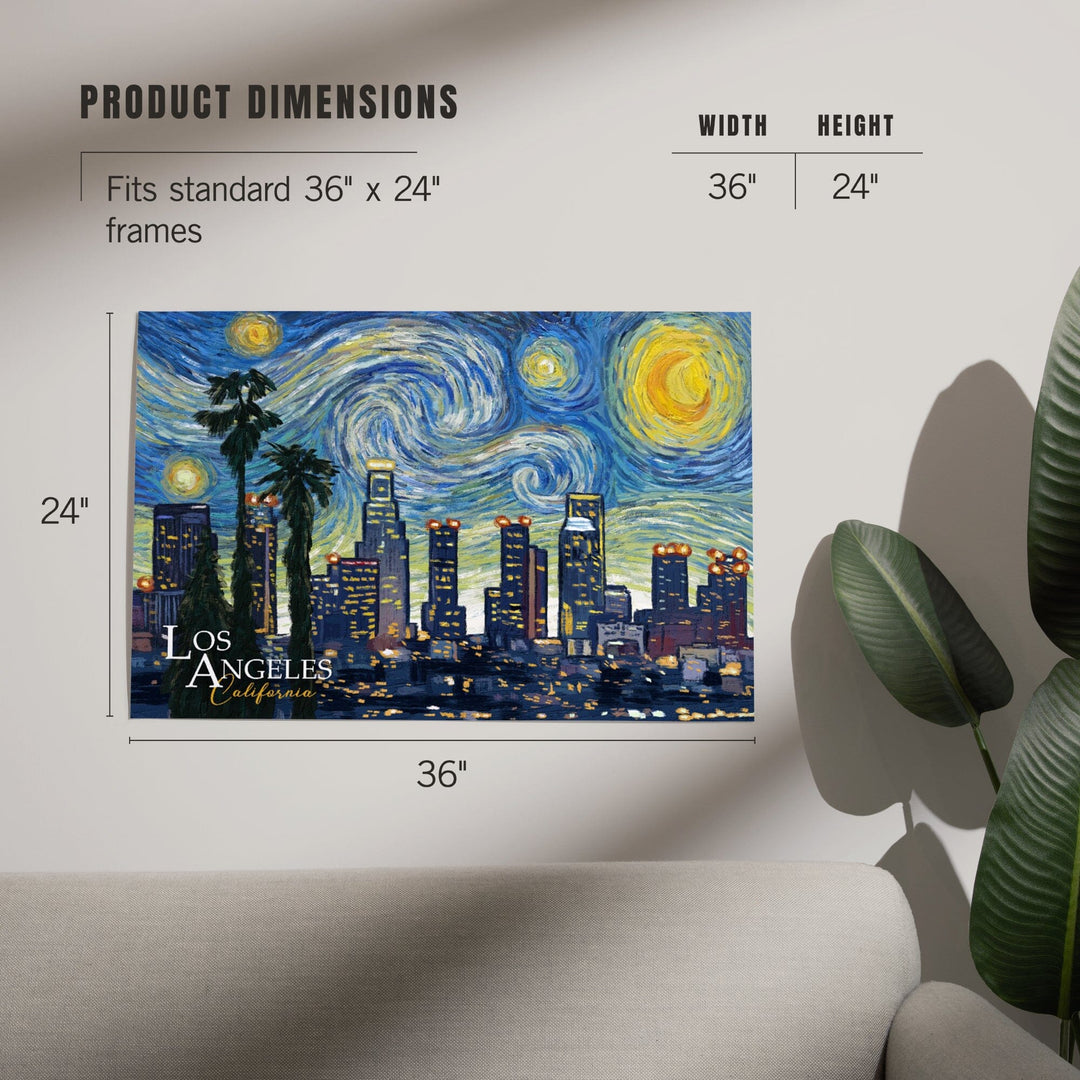 Los Angeles, California, Starry Night Series, Art & Giclee Prints - Lantern Press