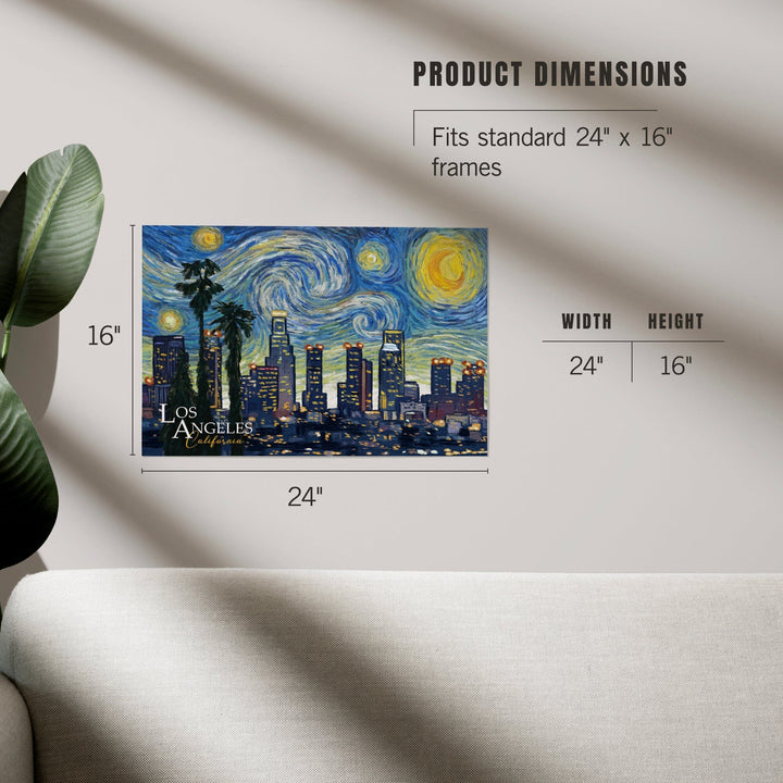Los Angeles, California, Starry Night Series, Art & Giclee Prints - Lantern Press