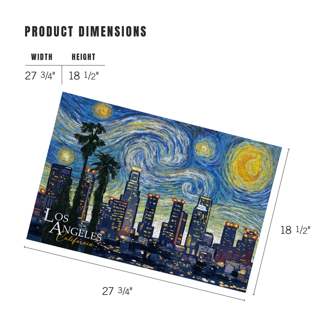 Los Angeles, California, Starry Night Series, Jigsaw Puzzle Puzzle Lantern Press
