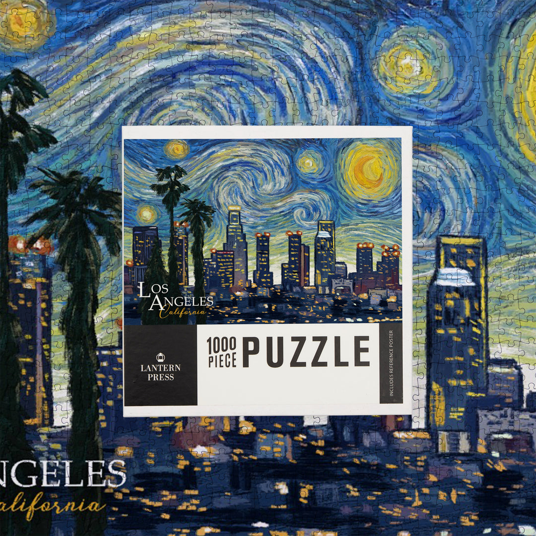 Los Angeles, California, Starry Night Series, Jigsaw Puzzle Puzzle Lantern Press