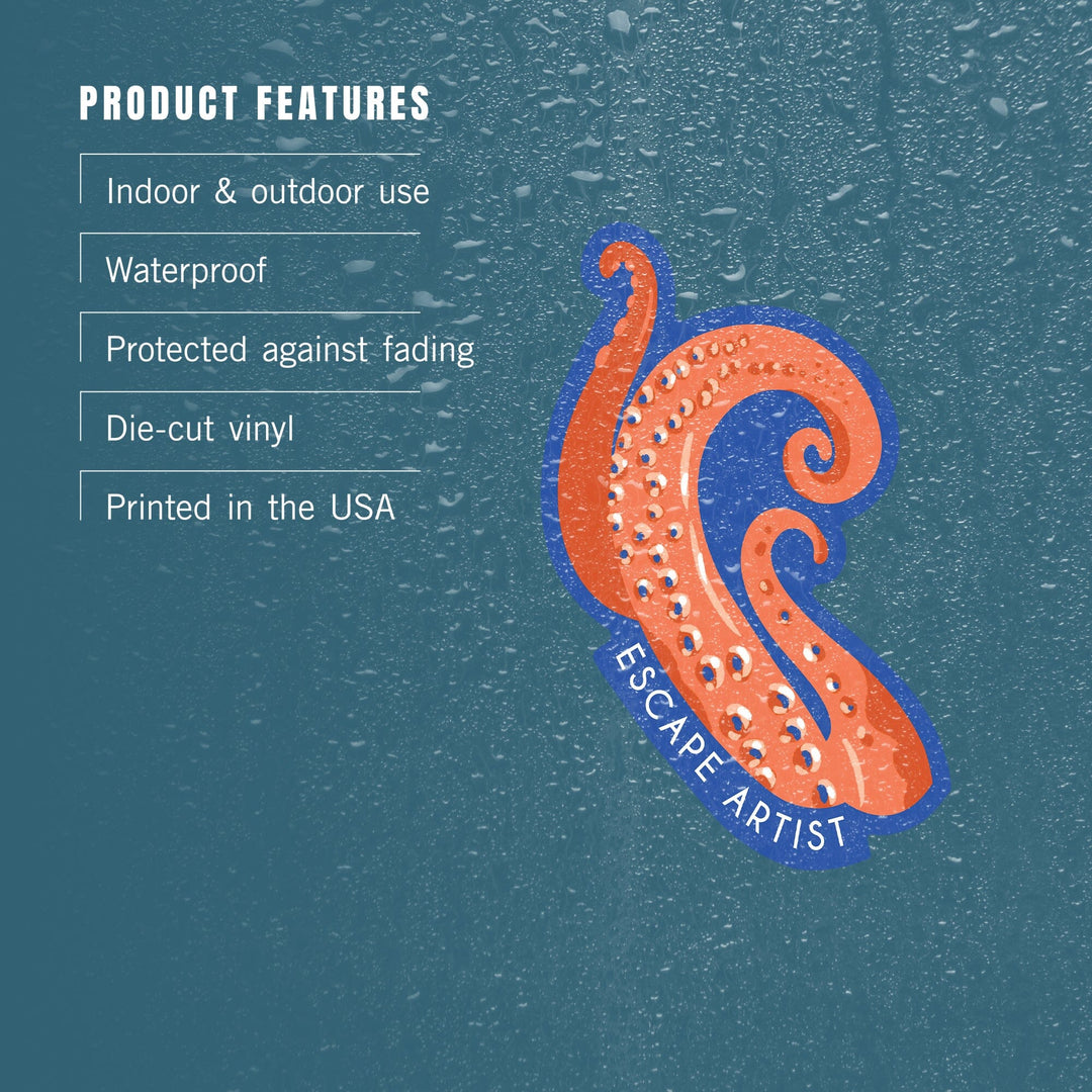 Lush Environment Collection, Octopus Tentacles Spot, Escape Artist, Contour, Vinyl Sticker - Lantern Press