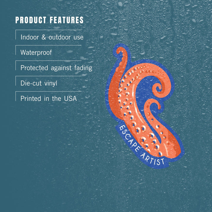 Lush Environment Collection, Octopus Tentacles Spot, Escape Artist, Contour, Vinyl Sticker - Lantern Press