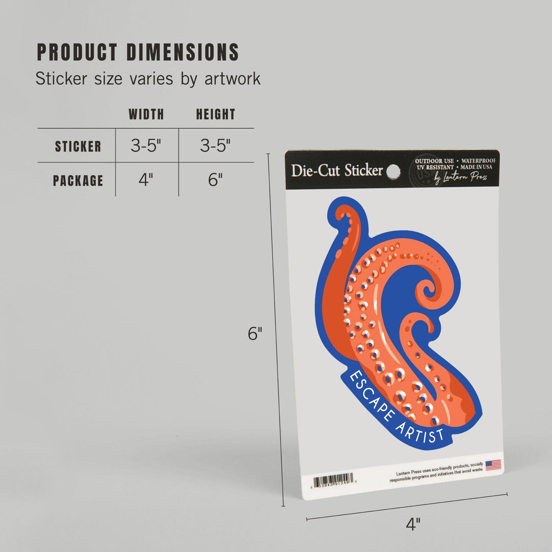 Lush Environment Collection, Octopus Tentacles Spot, Escape Artist, Contour, Vinyl Sticker - Lantern Press