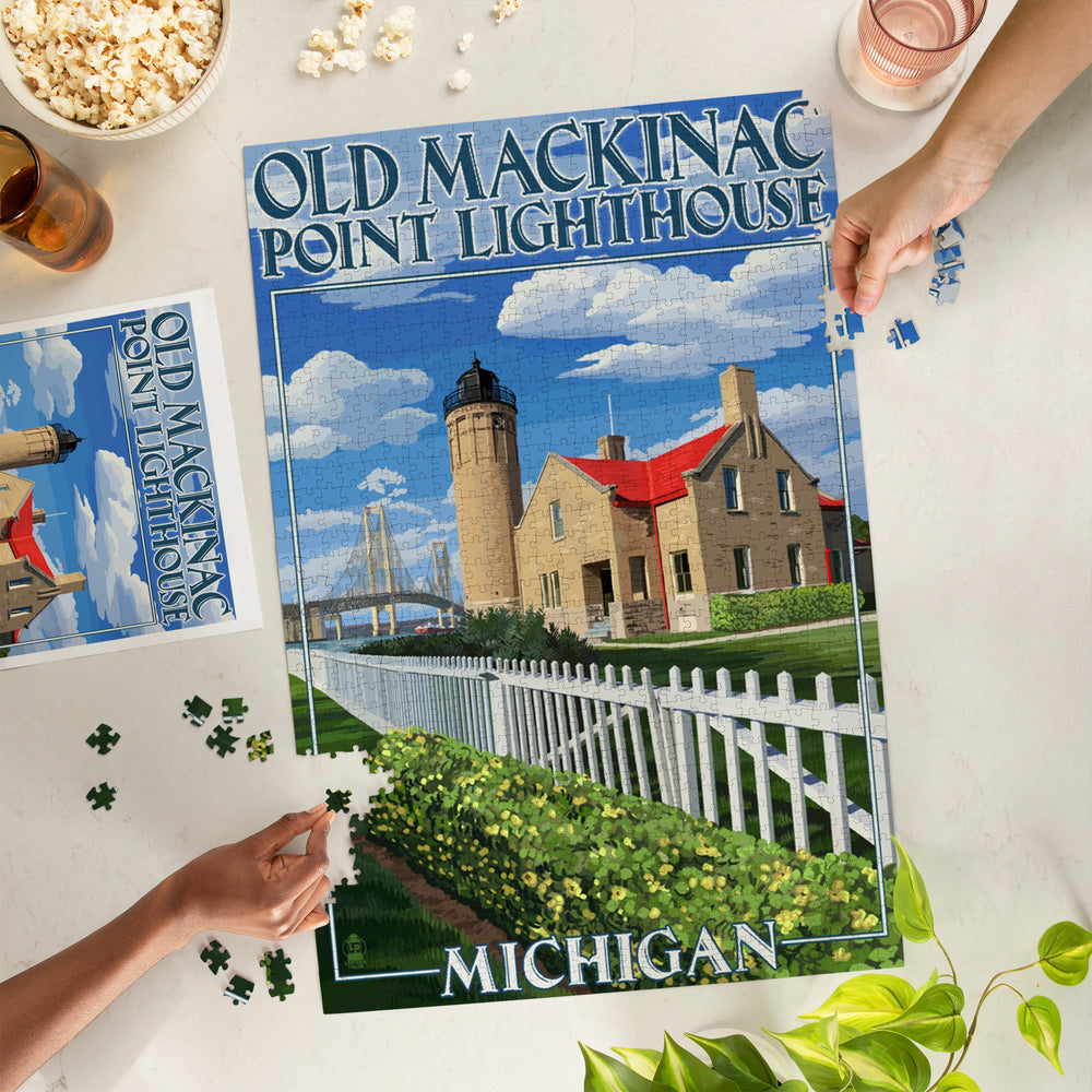Mackinac Island, Michigan, Old Mackinac Lighthouse, Jigsaw Puzzle Puzzle Lantern Press
