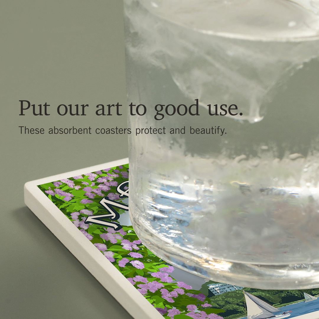 Mackinac, Michigan, Montage Scenes, Coasters Coasters Lantern Press