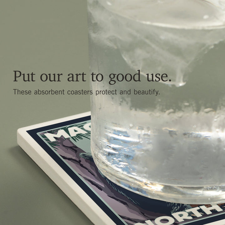 Maggie Valley, North Carolina, Bears in Tree, Coasters Coasters Lantern Press