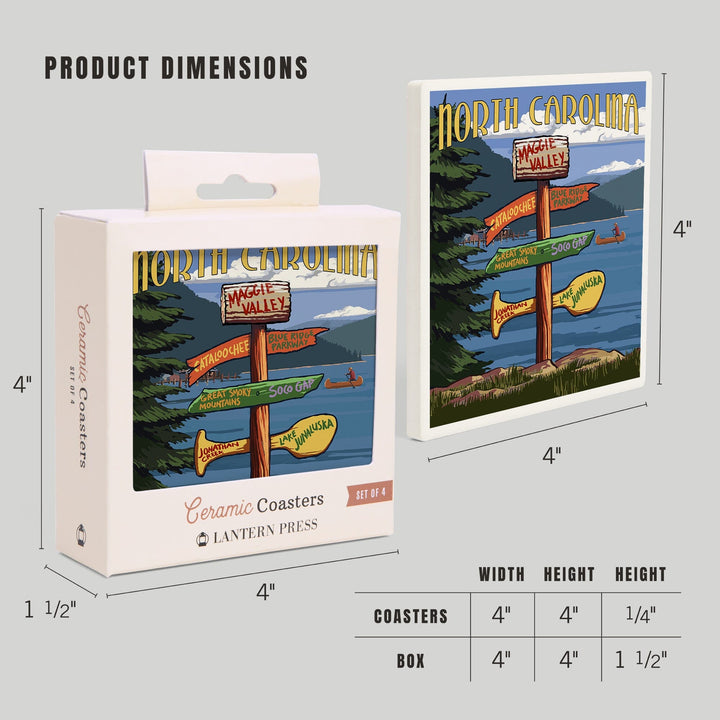 Maggie Valley, North Carolina, Sign Destinations, Coasters Coasters Lantern Press