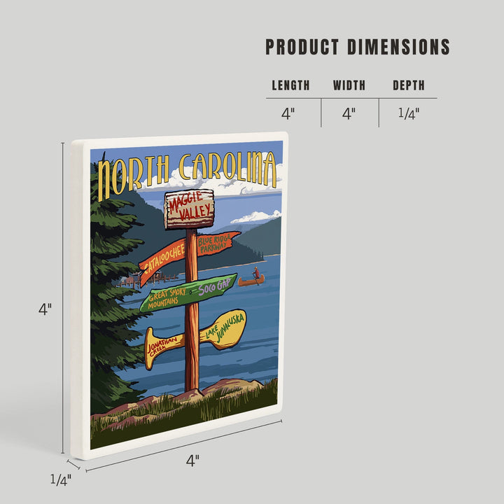 Maggie Valley, North Carolina, Sign Destinations, Coasters Coasters Lantern Press