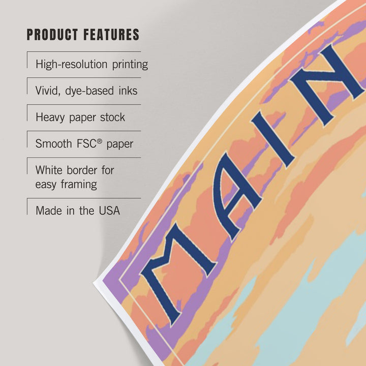 Maine, Canoe and Lake, Art & Giclee Prints - Lantern Press