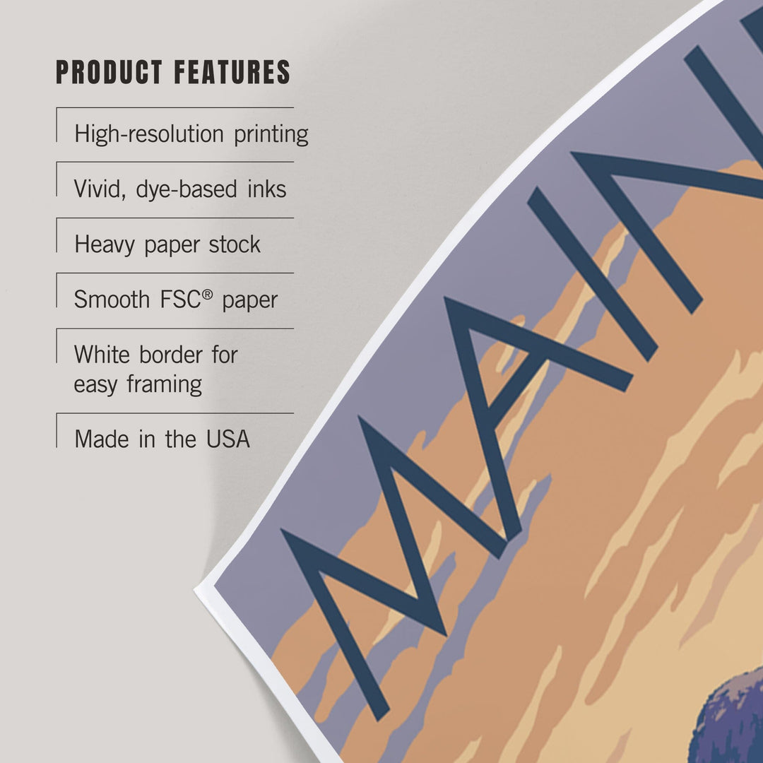 Maine, Lake Scene and Canoe, Art & Giclee Prints - Lantern Press