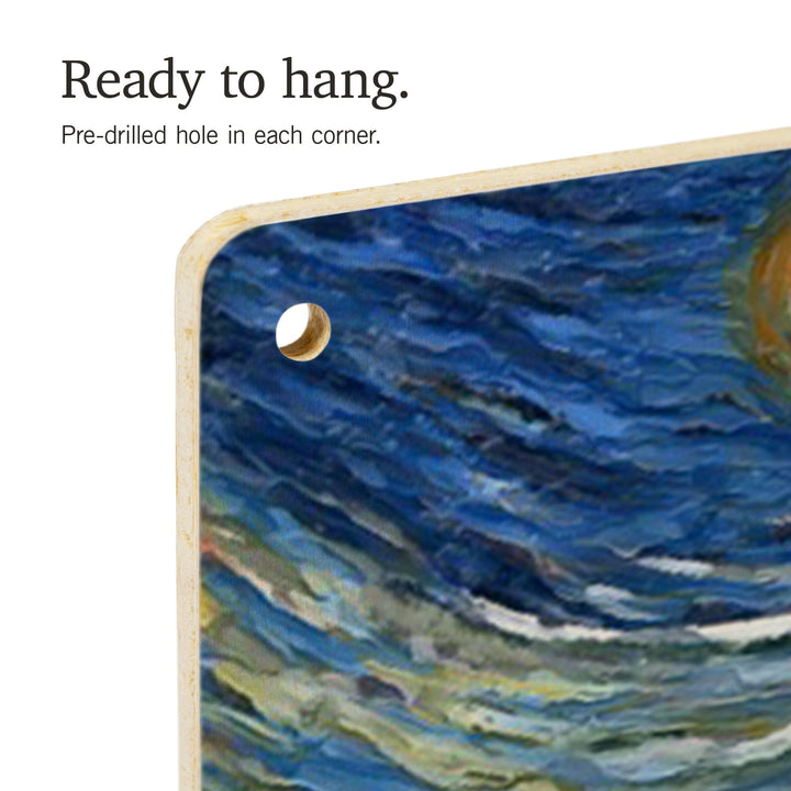 Maine, Lighthouse, Starry Night, Lantern Press Artwork, Wood Signs and Postcards - Lantern Press