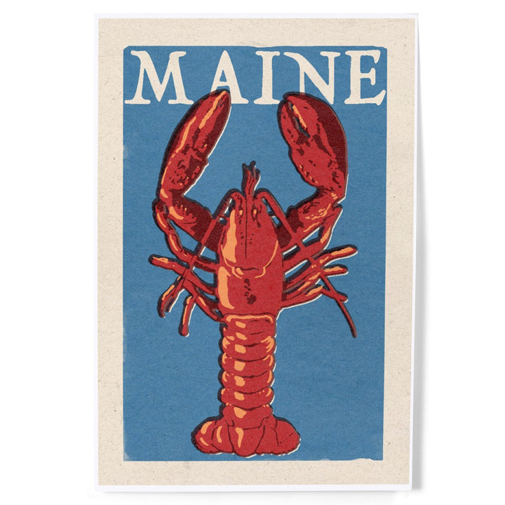 Maine, Lobster Woodblock, Art & Giclee Prints - Lantern Press