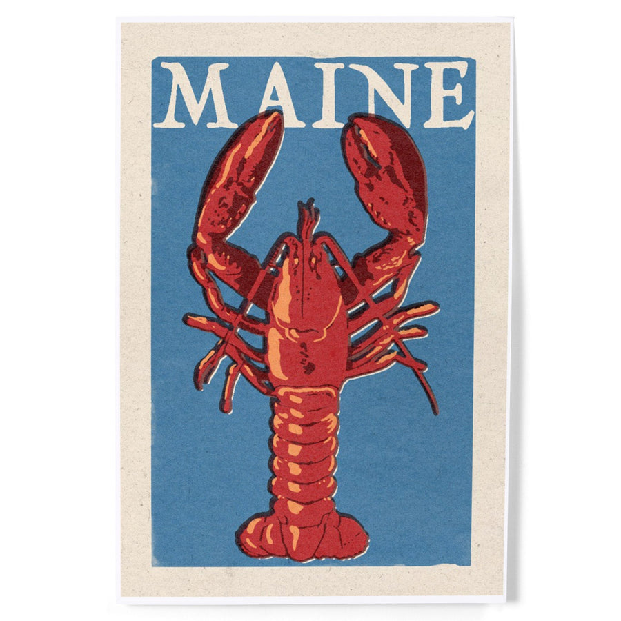 Maine, Lobster Woodblock, Art & Giclee Prints - Lantern Press