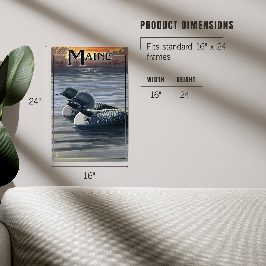 Maine, Loon Family, Art & Giclee Prints - Lantern Press