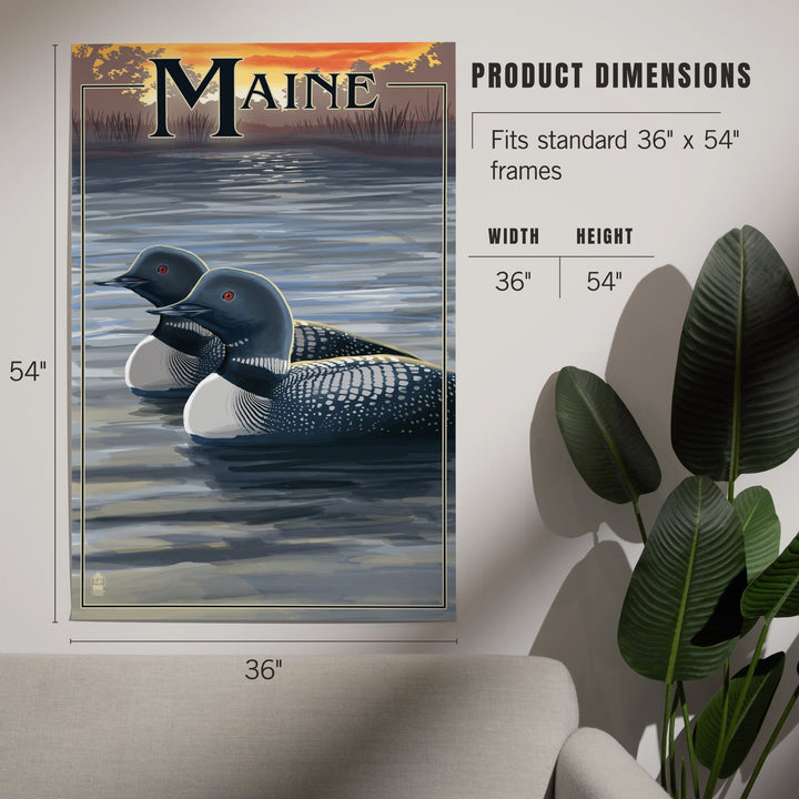 Maine, Loon Family, Art & Giclee Prints - Lantern Press
