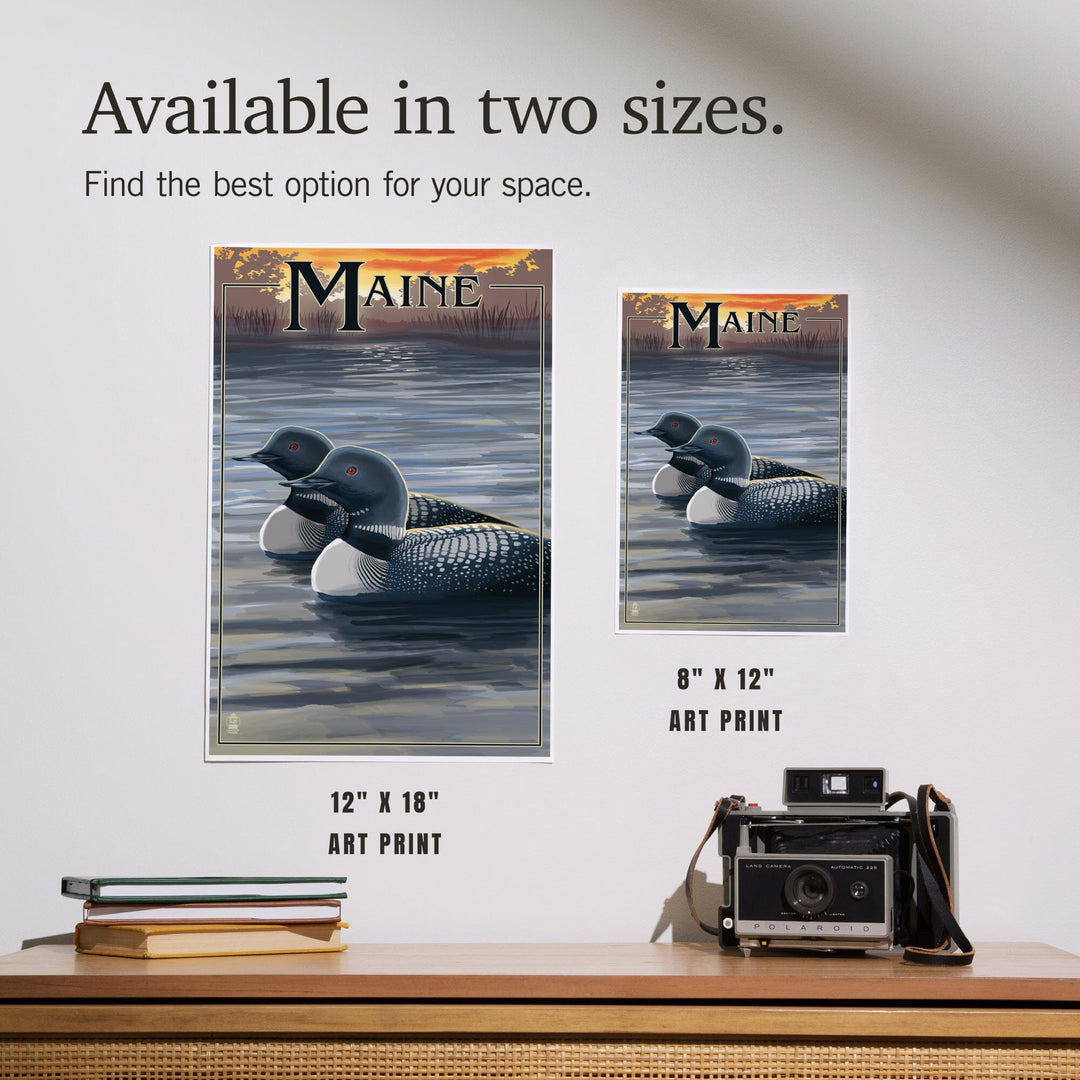 Maine, Loon Family, Art & Giclee Prints - Lantern Press