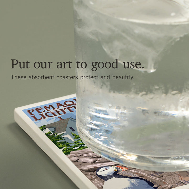 Maine, Pemaquid Lighthouse, Coasters Coasters Lantern Press