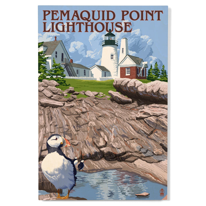 Maine, Pemaquid Lighthouse, Lantern Press Artwork, Wood Signs and Postcards - Lantern Press