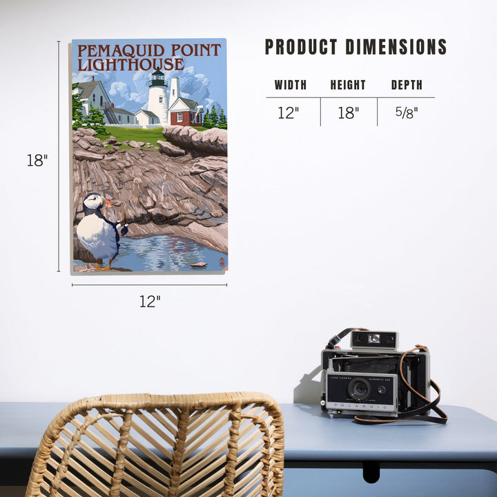 Maine, Pemaquid Lighthouse, Lantern Press Artwork, Wood Signs and Postcards - Lantern Press