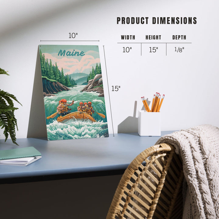 Maine, Seek Adventure, River Rafting, Wood Signs and Postcards Wood Lantern Press