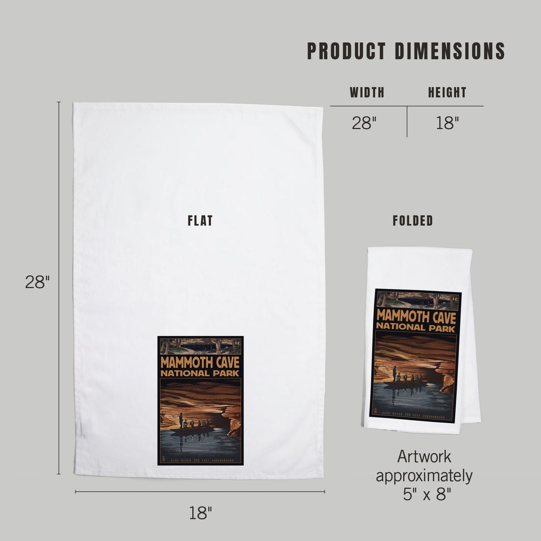 Mammoth Cave National Park, Kentucky, Echo River, Organic Cotton Kitchen Tea Towels Kitchen Lantern Press