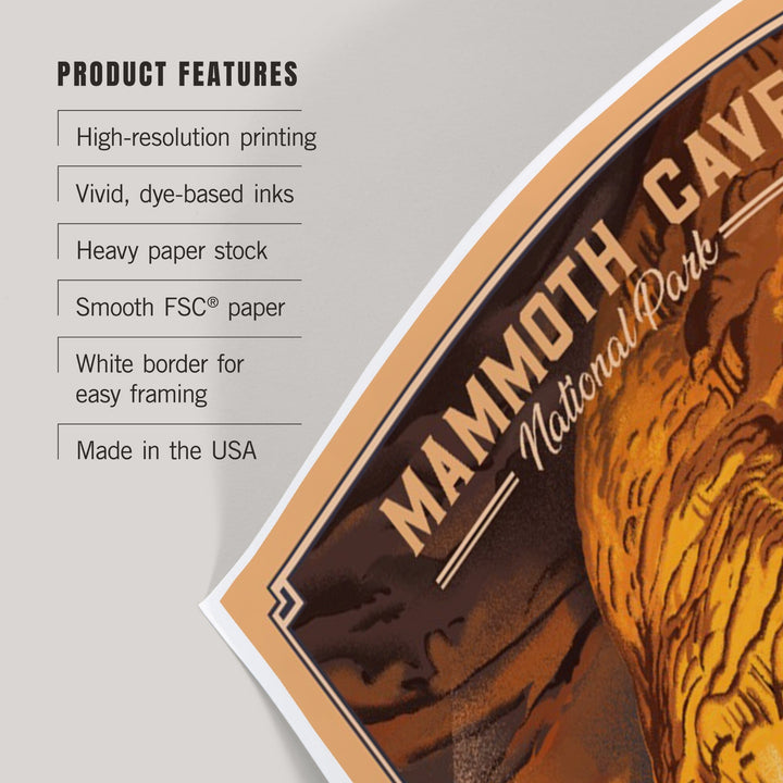 Mammoth Cave National Park, Kentucky, Lithograph, Art & Giclee Prints - Lantern Press