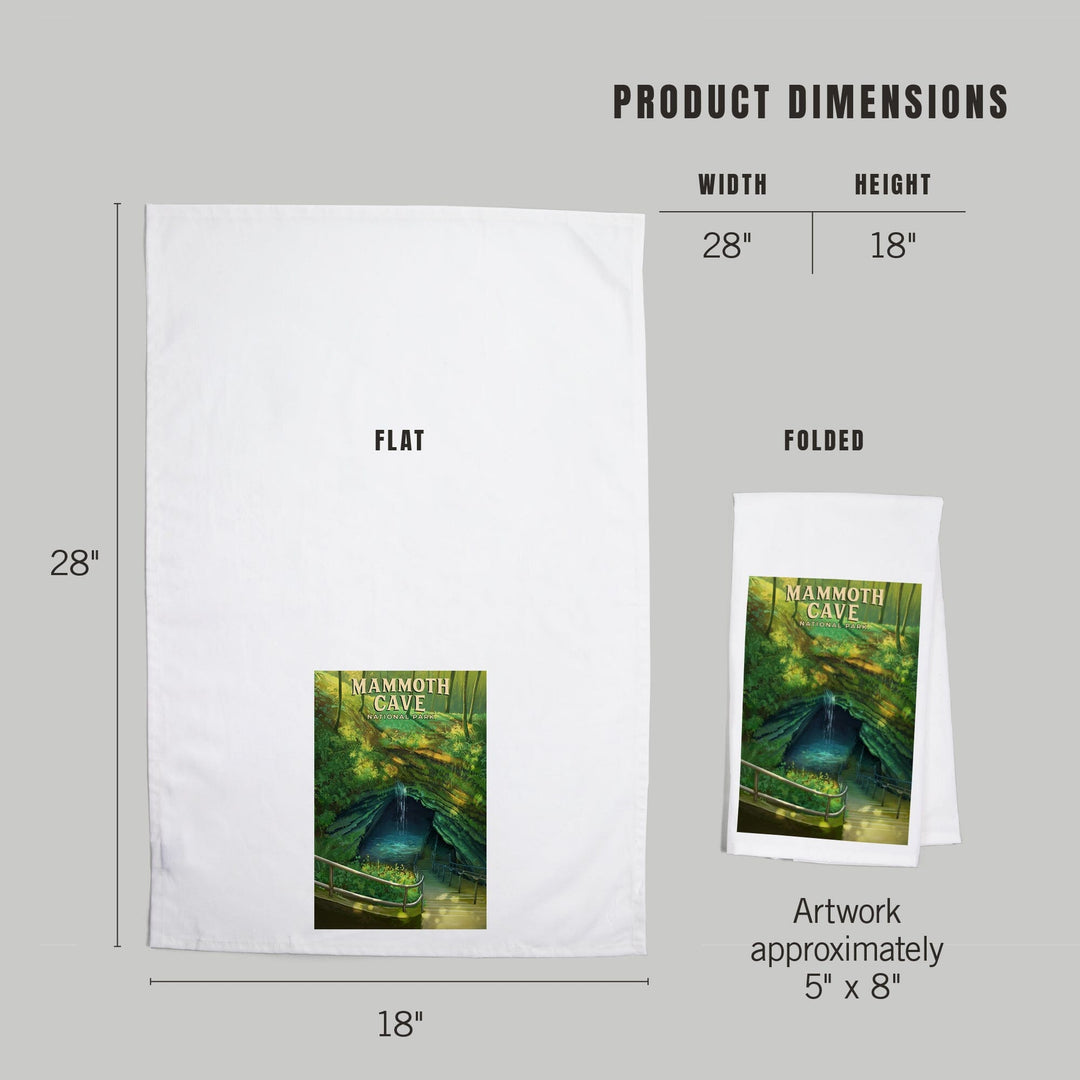 Mammoth Cave National Park, Oil Painting, Organic Cotton Kitchen Tea Towels Kitchen Lantern Press