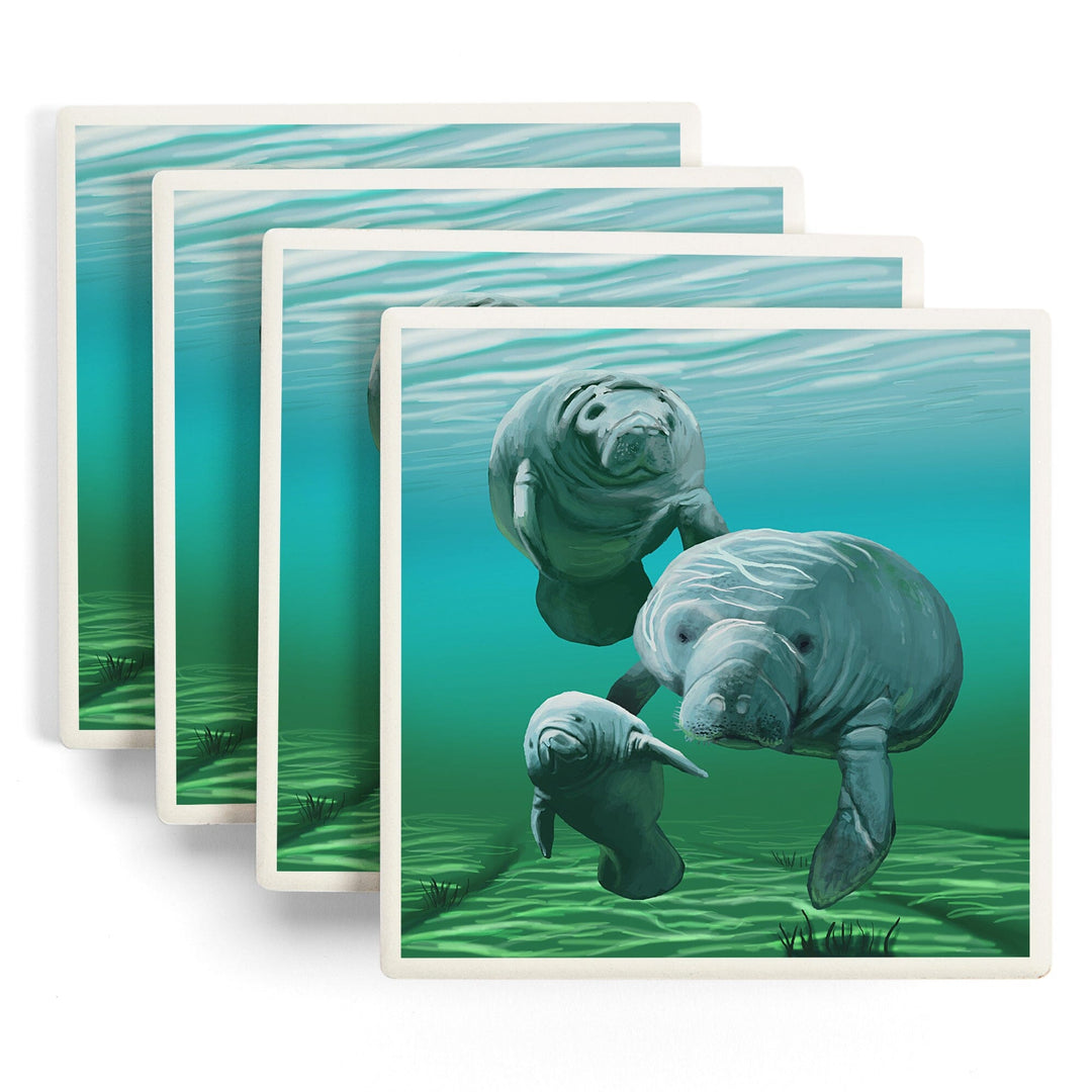 Manatees, Coasters Coasters Lantern Press