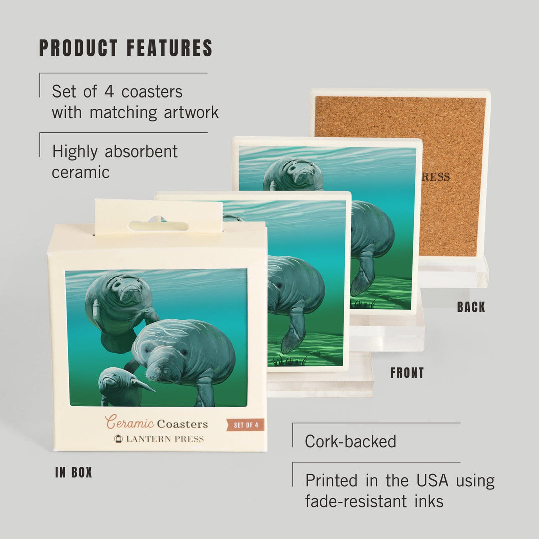 Manatees, Coasters Coasters Lantern Press
