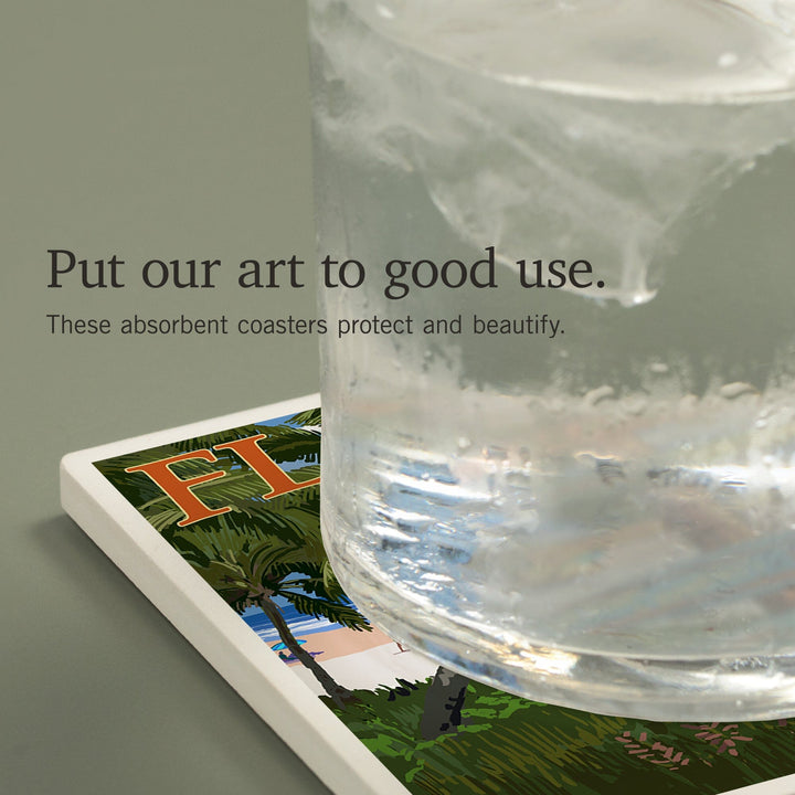 Marco Island, Florida, Destinations Sign, Coasters Coasters Lantern Press