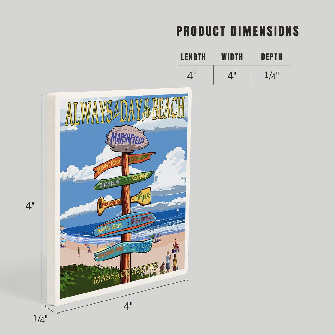 Marshfield, Massachusetts, Sign Destinations, Coasters Coasters Lantern Press