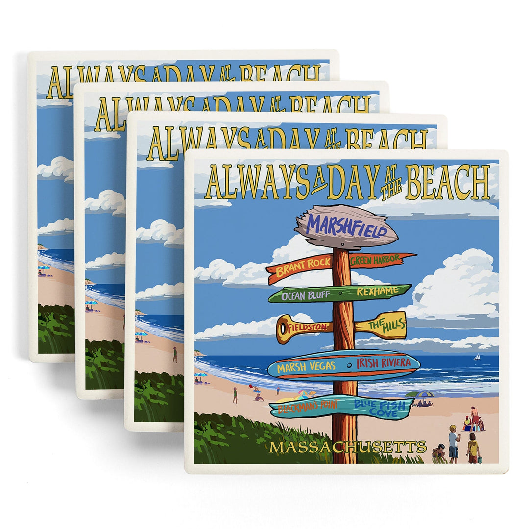 Marshfield, Massachusetts, Sign Destinations, Coasters Coasters Lantern Press