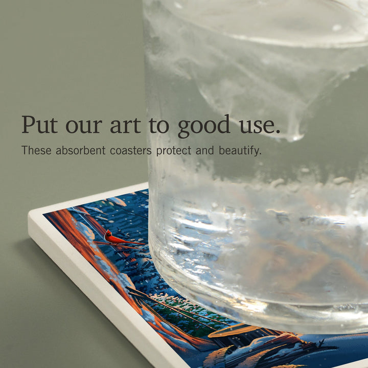 Maryland, Find Your Inner Squatch, Camping Bigfoot, Coasters Coasters Lantern Press