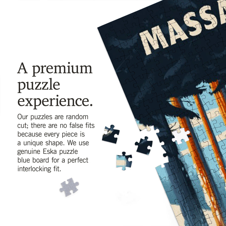 Massachusetts, Better on Foot, Snowshoeing, Jigsaw Puzzle Puzzle Lantern Press