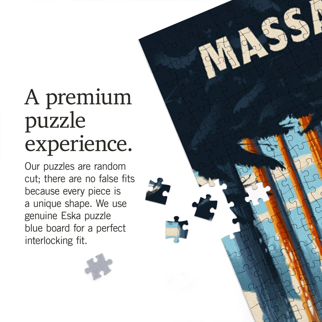 Massachusetts, Better on Foot, Snowshoeing, Jigsaw Puzzle Puzzle Lantern Press