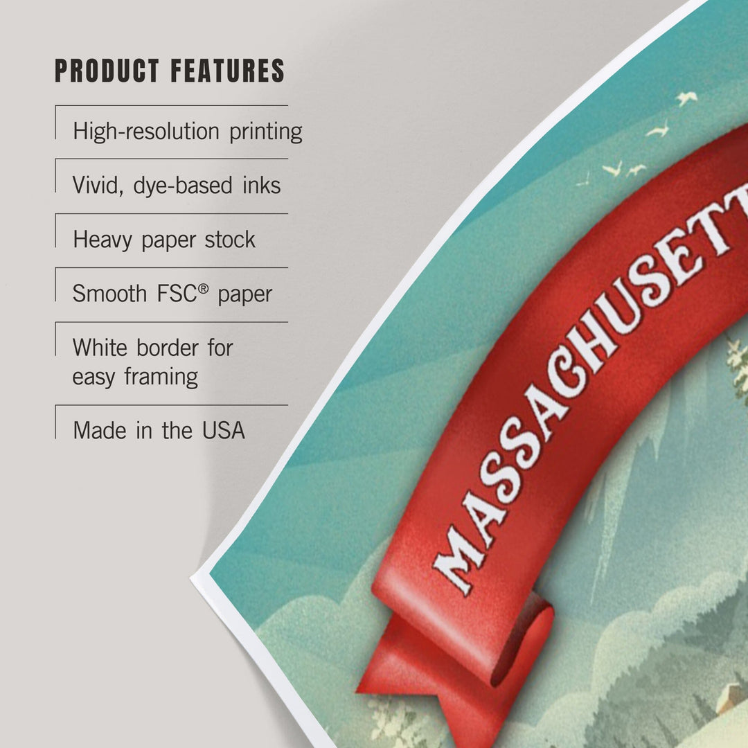 Massachusetts, Holiday Tradition, Art & Giclee Prints Art Lantern Press