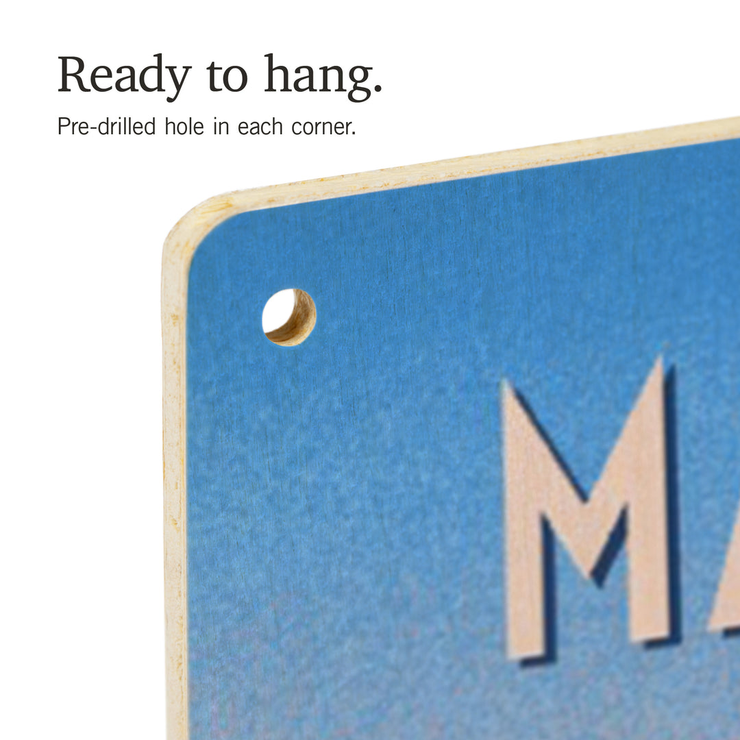 Massachusetts, Prepare for Takeoff, Skis in Snowbank, Wood Signs and Postcards Wood Lantern Press